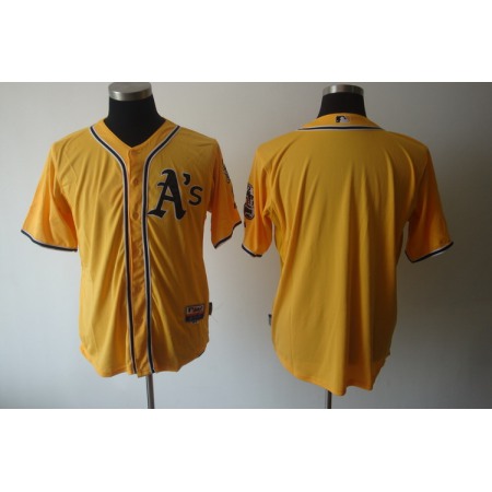 Athletics Blank Yellow Cool Base Stitched MLB Jersey