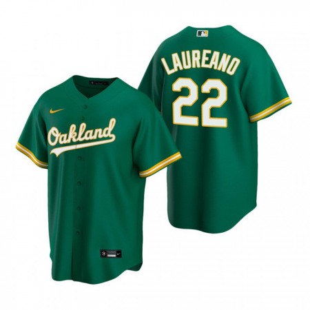 Men's Oakland Athletics #22 Ramon Laureano Green Cool Base Stitched Jersey