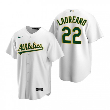 Men's Oakland Athletics #22 Ramon Laureano White Cool Base Stitched Jersey