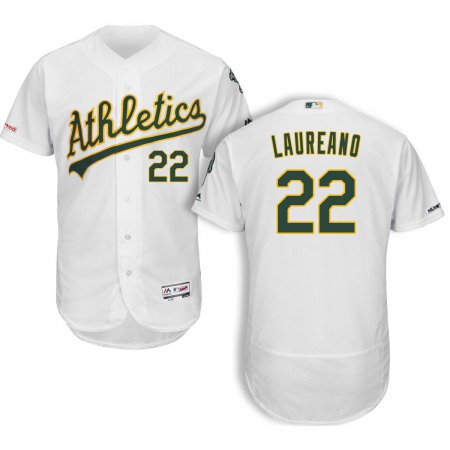 Men's Oakland Athletics #22 Ramon Laureano White Flex Base MLB Stitched Jersey