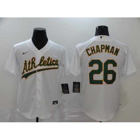 Men's Oakland Athletics #26 Matt Chapman White Cool Base Stitched MLB Jersey