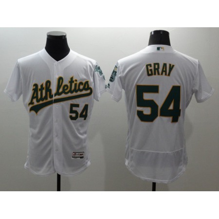 Men's Oakland Athletics #54 Sonny Gray White Flex Base Stitched Jersey