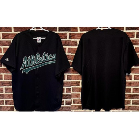 Men's Oakland Athletics Blank Black Stitched Baseball Jersey