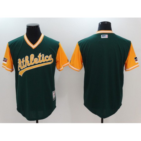 Men's Oakland Athletics Majestic Green/Yellow 2018 Players' Weekend Authentic Team MLB Stitched Jersey