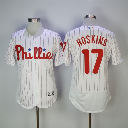 Men's Philadelphia Phillies #17 Rhys Hoskins White Flexbase Stitched MLB Jersey