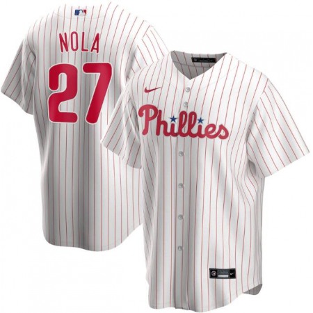 Men's Philadelphia Phillies #27 Aaron Nola White Cool Base Stitched Jersey