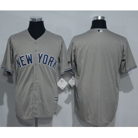 Yankees Blank Grey New Cool Base Stitched MLB Jersey