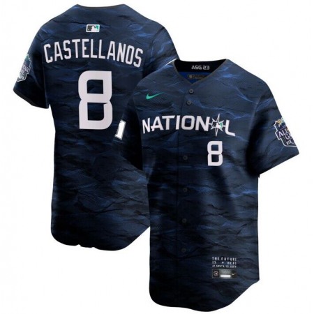Men's Philadelphia Phillies #8 Nick Castellanos Royal 2023 All-star Cool Base Stitched Jersey