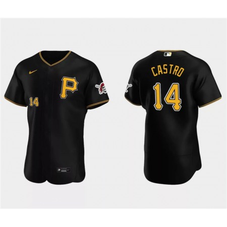 Men's Pittsburgh Pirates #14 Rodolfo Castro Black Flex Base Stitched Baseball Jersey