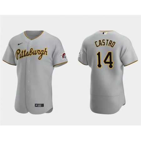 Men's Pittsburgh Pirates #14 Rodolfo Castro Grey Flex Base Stitched Baseball Jersey