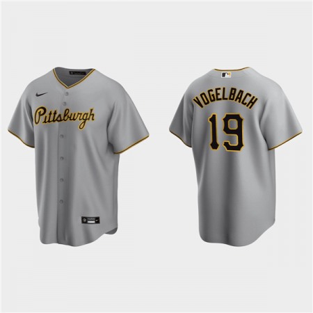Men's Pittsburgh Pirates #19 Daniel Vogelbach Grey Cool Base Stitched Jersey