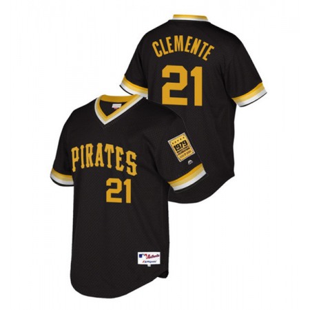 Men's Pittsburgh Pirates #21 Roberto Clemente Black Cool Base Stitched Jersey