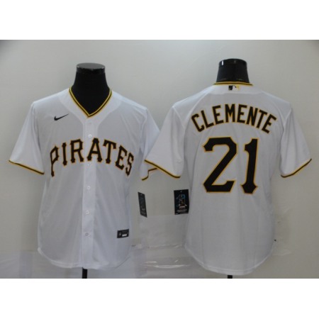 Men's Pittsburgh Pirates #21 Roberto Clemente White Cool Base Stitched MLB Jersey
