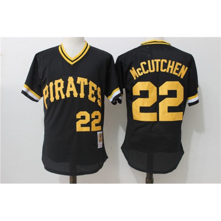 Men's Pittsburgh Pirates #22 Andrew McCutchen Mitchell & Ness Black 1982 Authentic Cooperstown Collection Mesh Batting Practice Stitched MLB Jersey
