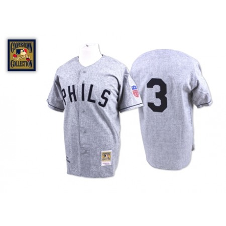 Mitchell And Ness 1942 Phillies #3 Chuck Klein Grey Stitched MLB Jersey