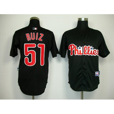 Phillies #51 Carlos Ruiz Black Stitched MLB Jersey
