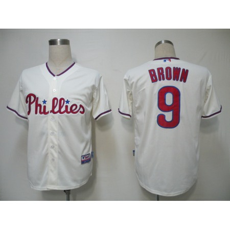 Phillies #9 Domoic Brown Cream Cool Base Stitched MLB Jersey