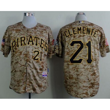 Pirates #21 Roberto Clemente Camo Alternate Cool Base Stitched MLB Jersey