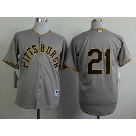 Pirates #21 Roberto Clemente Grey 1953 Turn Back The Clock Stitched MLB Jersey