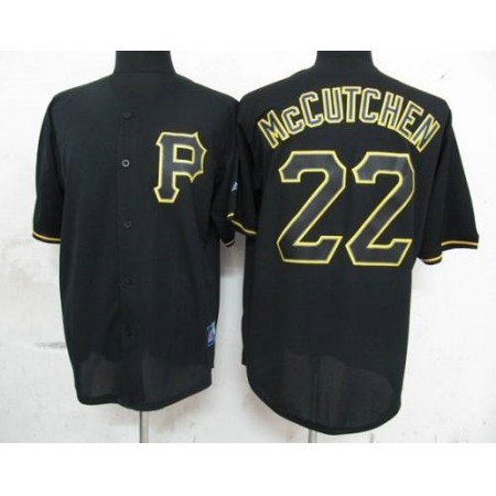 Pirates #22 Andrew McCutchen Black Fashion Stitched MLB Jersey