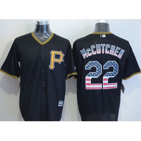 Pirates #22 Andrew McCutchen Black USA Flag Fashion Stitched MLB Jersey