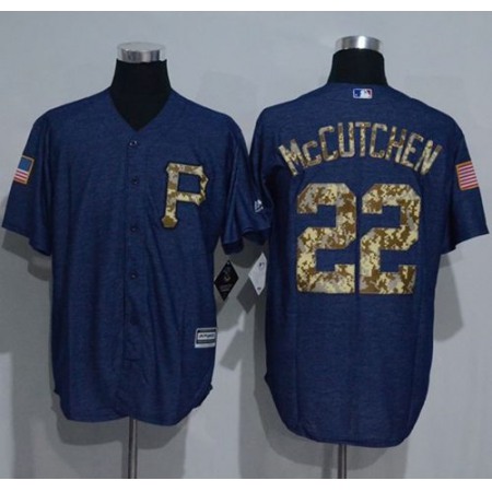 Pirates #22 Andrew McCutchen Denim Blue Salute to Service Stitched MLB Jersey