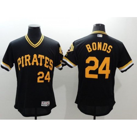 Pirates #24 Barry Bonds Black Flexbase Authentic Collection Cooperstown Stitched MLB Jersey