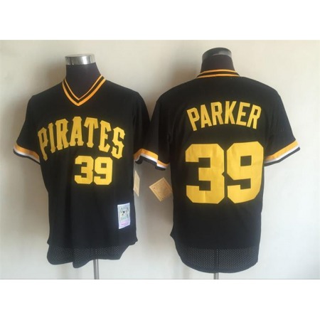 Men's Pittsburgh Pirates #39 Dave Parker Mitchell and Ness Black Throwback Stitched MLB Jersey