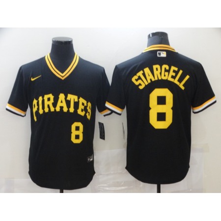Men's Pittsburgh Pirates #8 Willie Stargell Black Cool Base Stitched Jersey