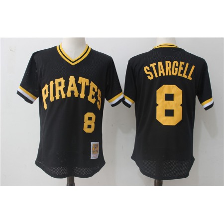 Men's Pittsburgh Pirates #8 Willie Stargell Mitchell & Ness Black 1982 Authentic Cooperstown Collection Mesh Batting Practice Stitched MLB Jersey