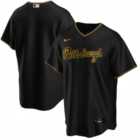 Men's Pittsburgh Pirates Blank New Black Cool Base Stitched Jersey