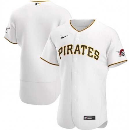 Men's Pittsburgh Pirates Blank White Flex Base Stitched Jersey