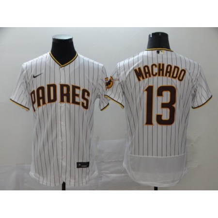 Men's San Diego Padres #13 Manny Machado White Flex Base Stitched MLB Jersey