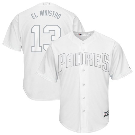 Men's San Diego Padres #13 Manny Machado "El Ministro" Majestic White 2019 Players' Weekend Replica Player Stitched MLB Jersey