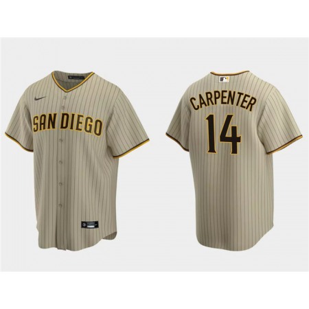 Men's San Diego Padres #14 Matt Carpenter Tan Cool Base Stitched Jersey