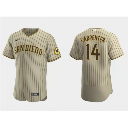 Men's San Diego Padres #14 Matt Carpenter Tan Flex Base Stitched Baseball Jersey