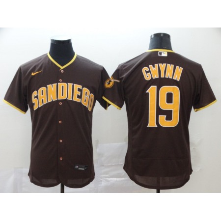 Men's San Diego Padres #19 Tony Gwynn Coffee Flex Base Stitched MLB Jersey