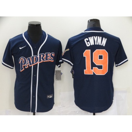 Men's San Diego Padres #19 Tony Gwynn Navy Cool Base Stitched Jersey