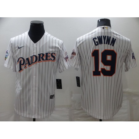 Men's San Diego Padres #19 Tony Gwynn White Cool Base Stitched Jersey