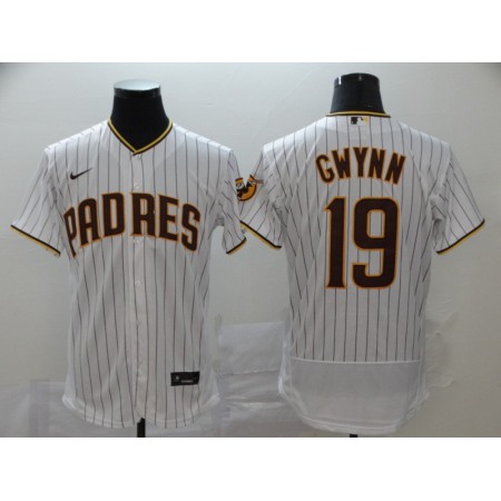 Men's San Diego Padres #19 Tony Gwynn White Flex Base Stitched MLB Jersey