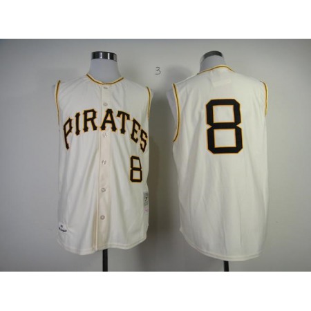 Mitchell And Ness 1960 Pirates #8 Willie Stargell Cream Throwback Stitched MLB Jersey