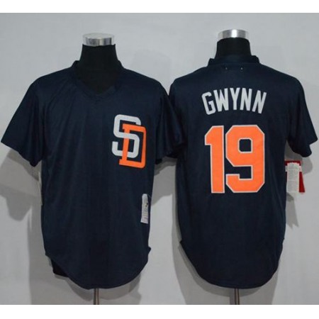 Mitchell And Ness 1996 Padres #19 Tony Gwynn Navy Blue Throwback Stitched MLB Jersey