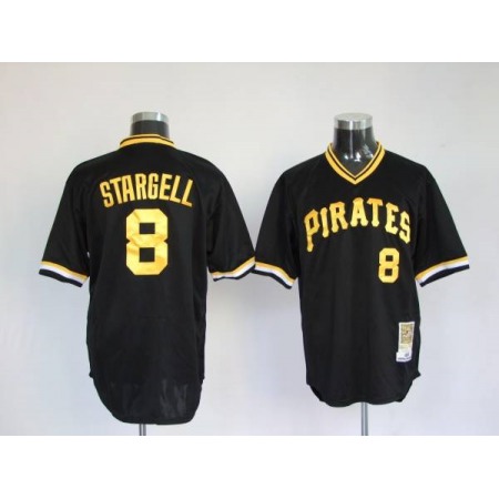 Mitchell and Ness Pirates #8 Willie Stargell Stitched Black Throwback MLB Jersey
