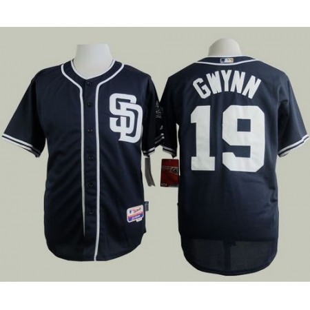 Padres #19 Tony Gwynn Navy Blue Cool Base Stitched MLB Jersey