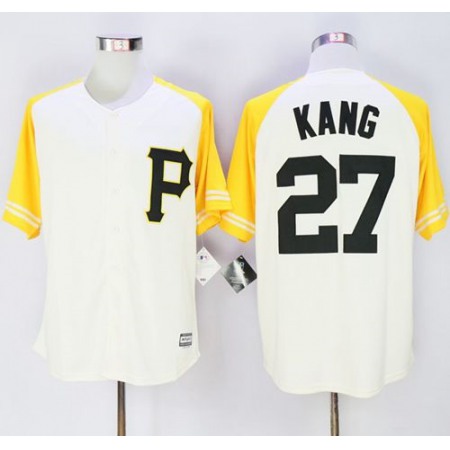 Pirates #27 Jung-ho Kang Cream/Gold Exclusive New Cool Base Stitched MLB Jersey