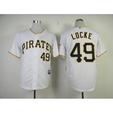 Pirates #49 Jeff Locke White Cool Base Stitched MLB Jersey