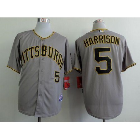 Pirates #5 Josh Harrison Grey Cool Base Stitched MLB Jersey