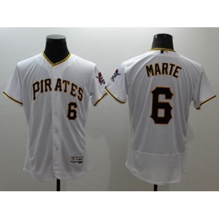 Pirates #6 Starling Marte White Flexbase Authentic Collection Stitched MLB Jersey