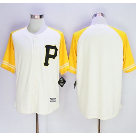 Pirates Blank Cream/Gold Exclusive New Cool Base Stitched MLB Jersey