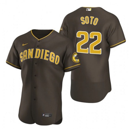 Men's San Diego Padres #22 Juan Soto Brown Flex Base Stitched Baseball Jersey